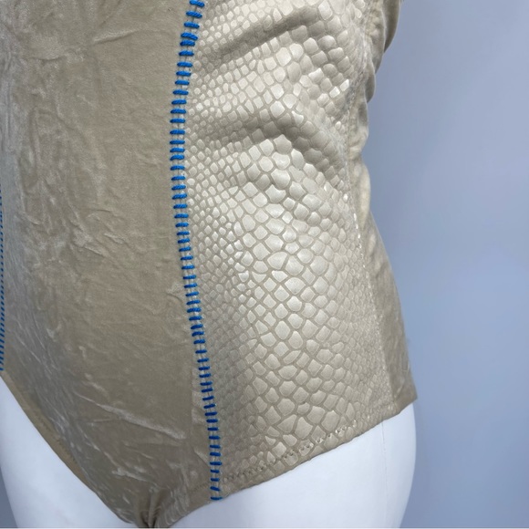 Anna Club By La Perla One Piece Swimsuit Velour Velvet Snake Print Bikini 48 12 - Picture 9 of 16